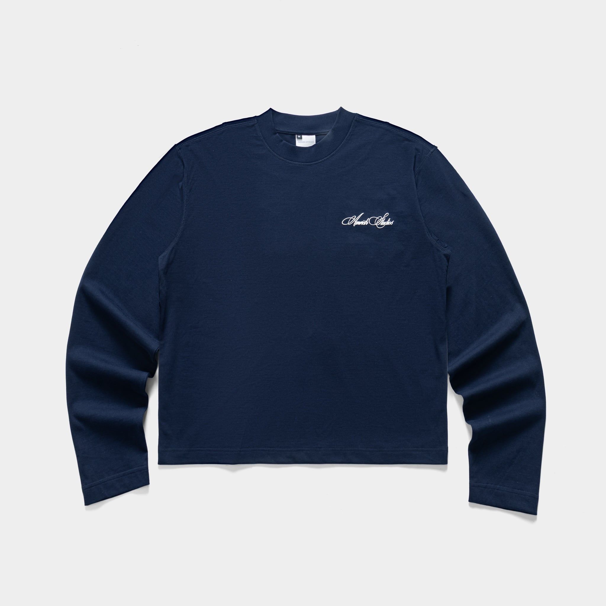  CHAIN STITCH EMBROIDERY LONGSLEEVE TSHIRT  - NAVY 