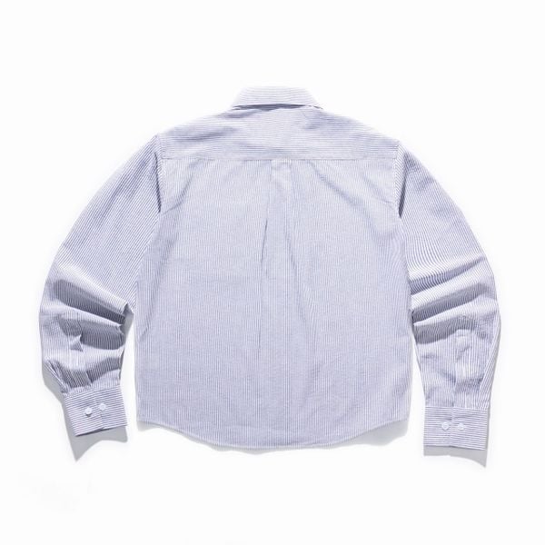  LINEN STRIPED SHIRT - GREY 