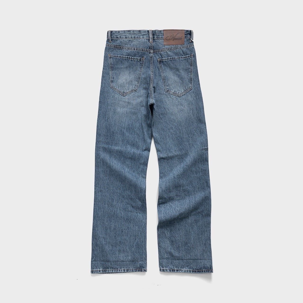  STRAIGHT BUTTON DENIM JEANS - DEEP BLUE 