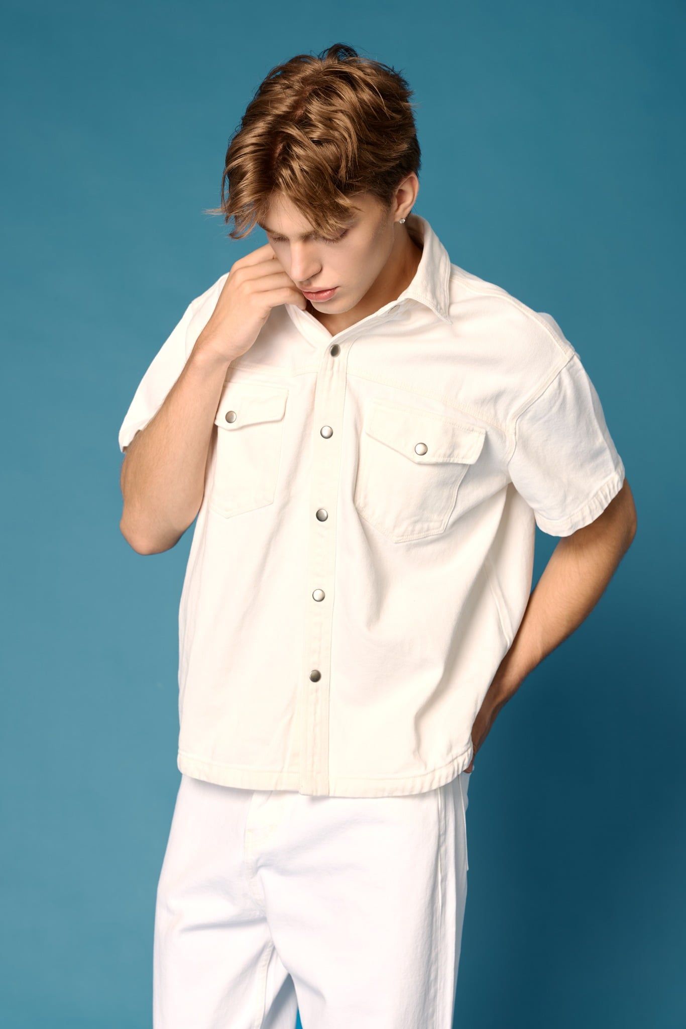  TRUCKER DENIM SS SHIRT - OFF WHITE 
