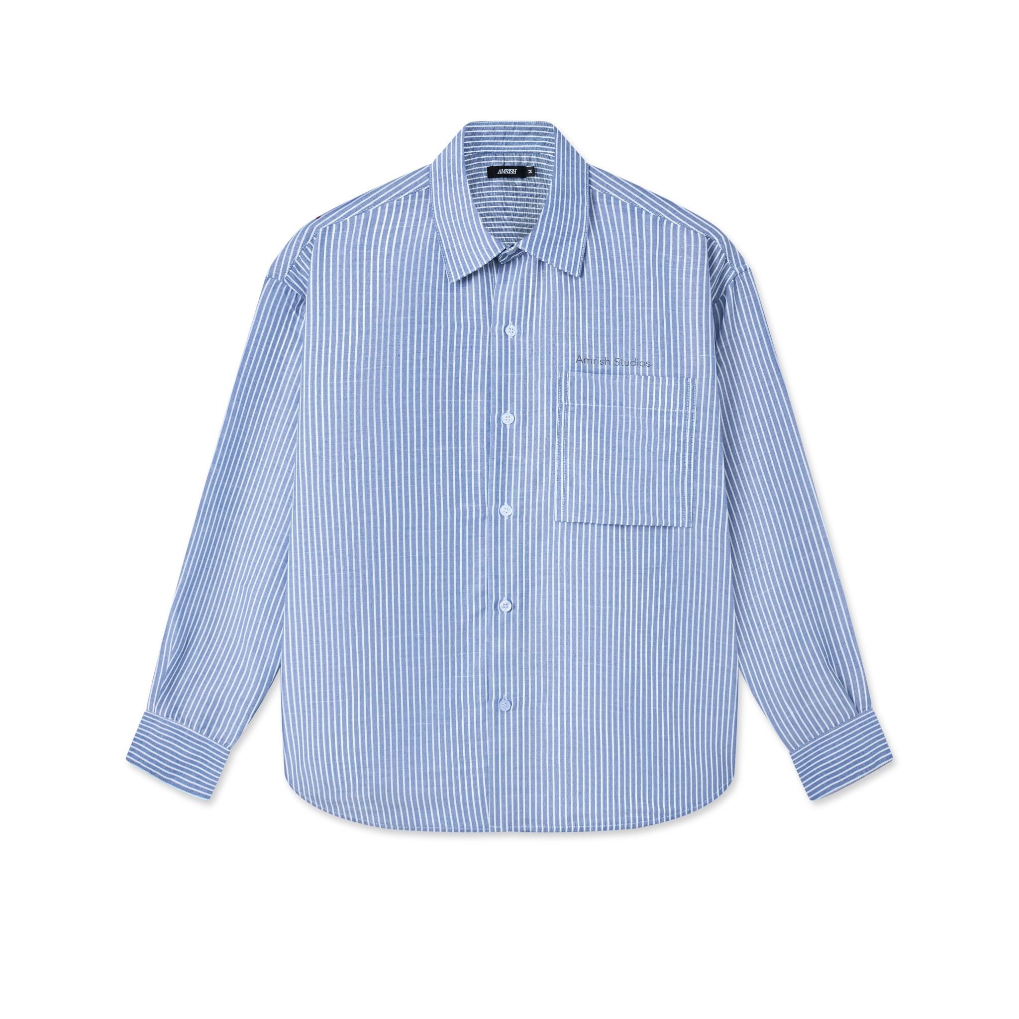  NOLAN STRIPED SHIRT - BLUE 