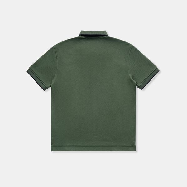  SIGNATURE STRIPED POLO SHIRT - MOSS GREEN 