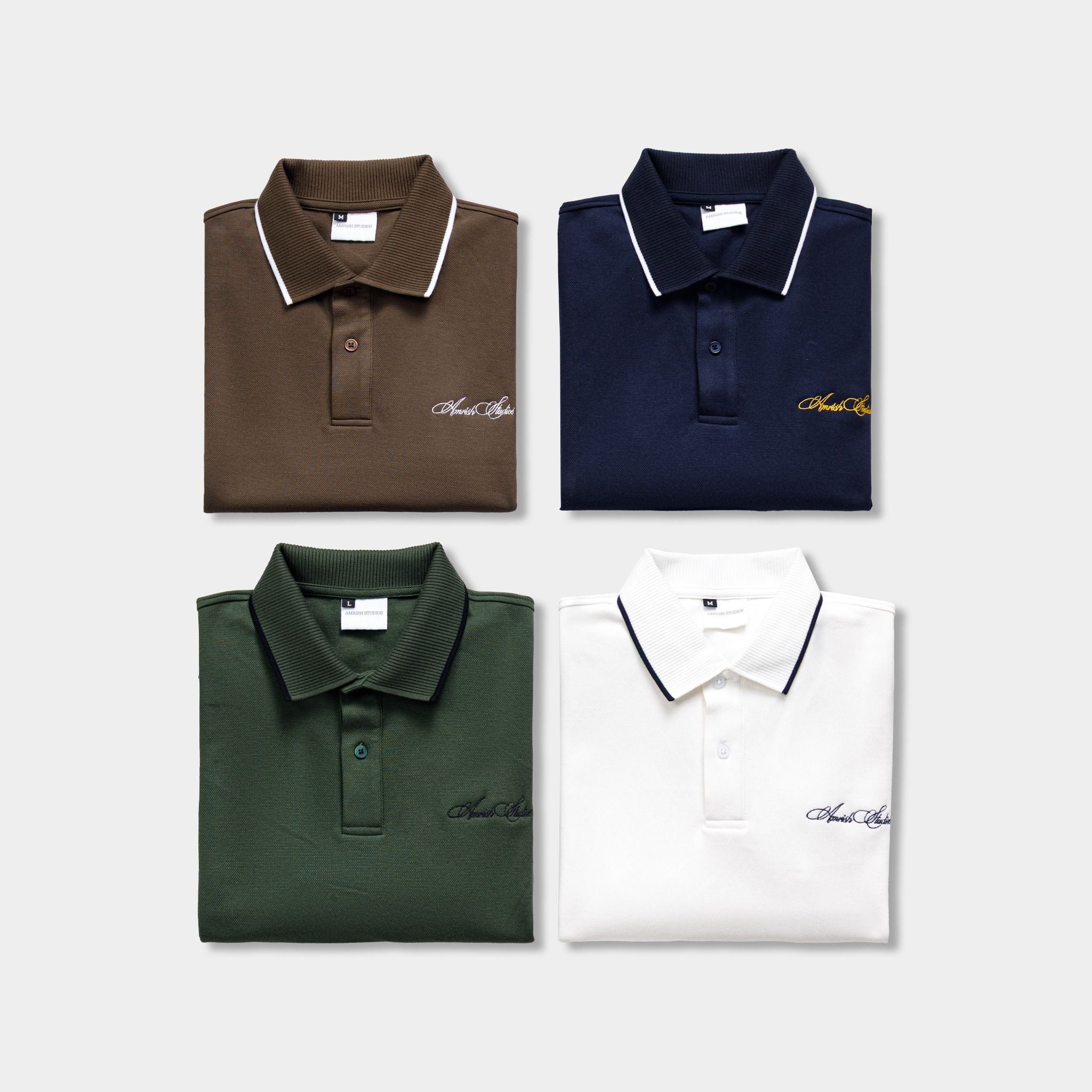  SIGNATURE STRIPED POLO SHIRT - MOSS GREEN 