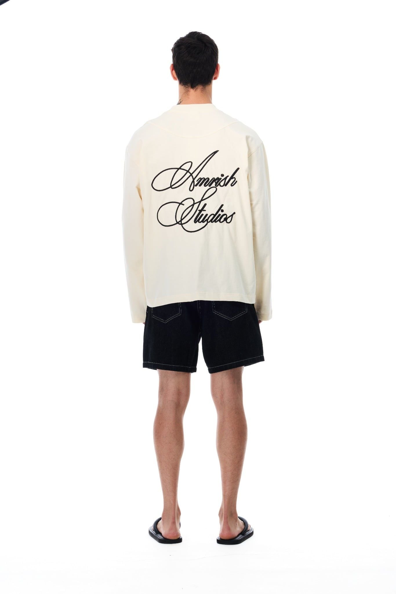  WIDE LEG DENIM SHORTS - RAW BLACK 