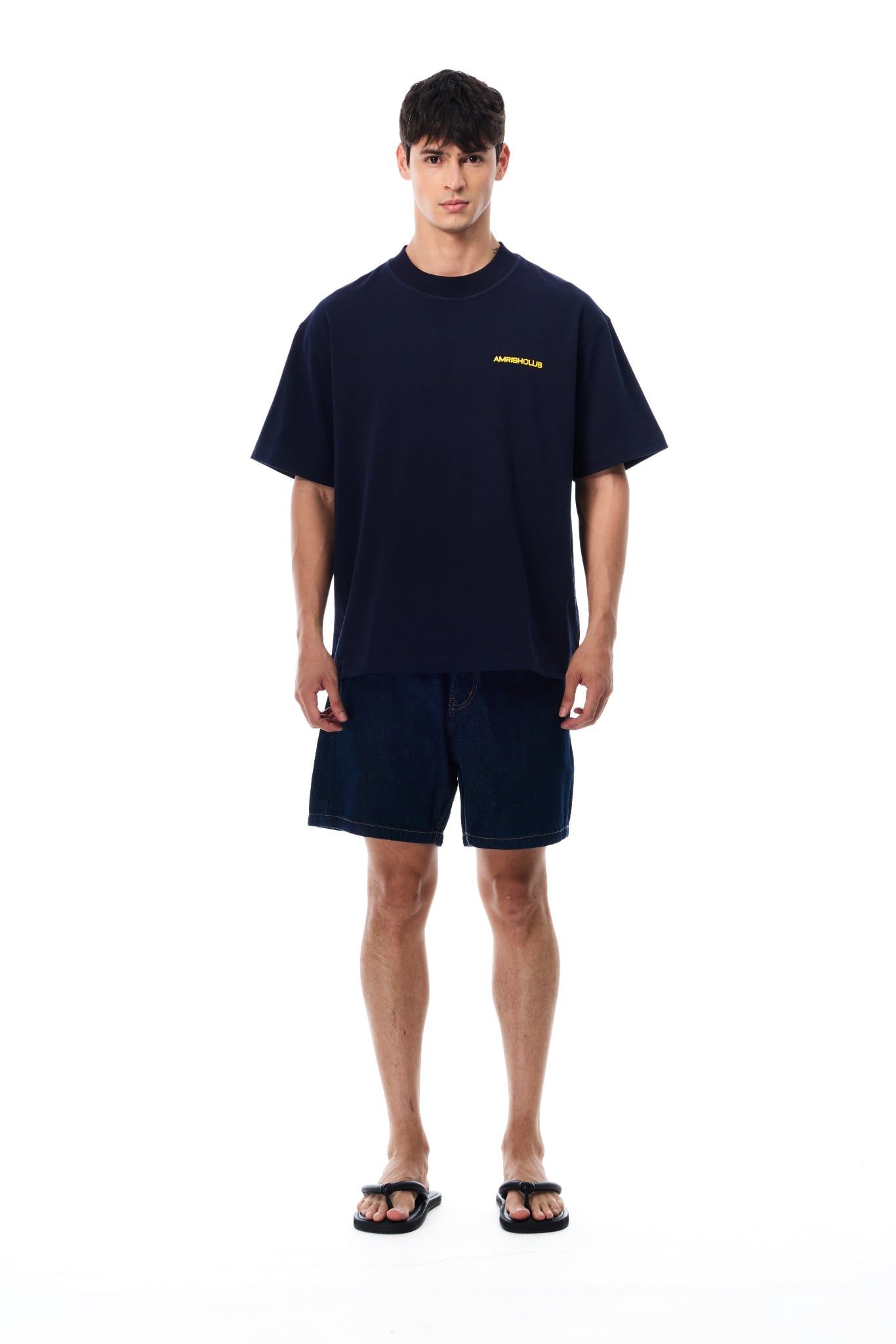  Wide Leg Denim Shorts - Indigo Blue 