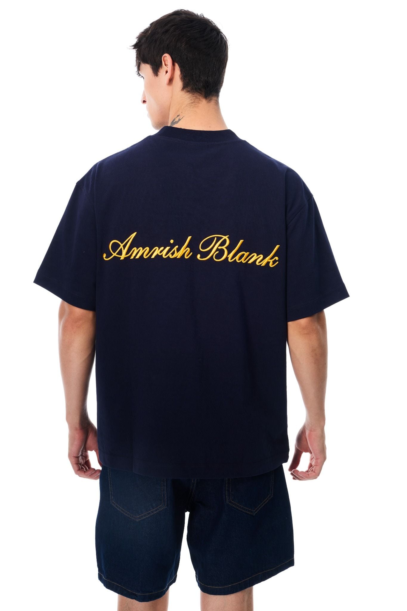  AMRISH BLANK OVERSIZE TSHIRT - NAVY 