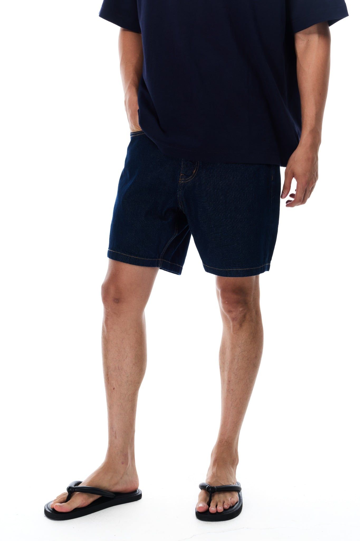  Wide Leg Denim Shorts - Indigo Blue 