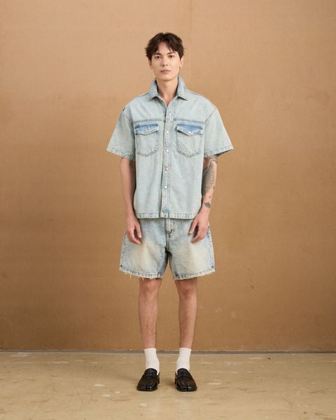  TRUCKER DENIM SS SHIRT - RETRO BLUE 