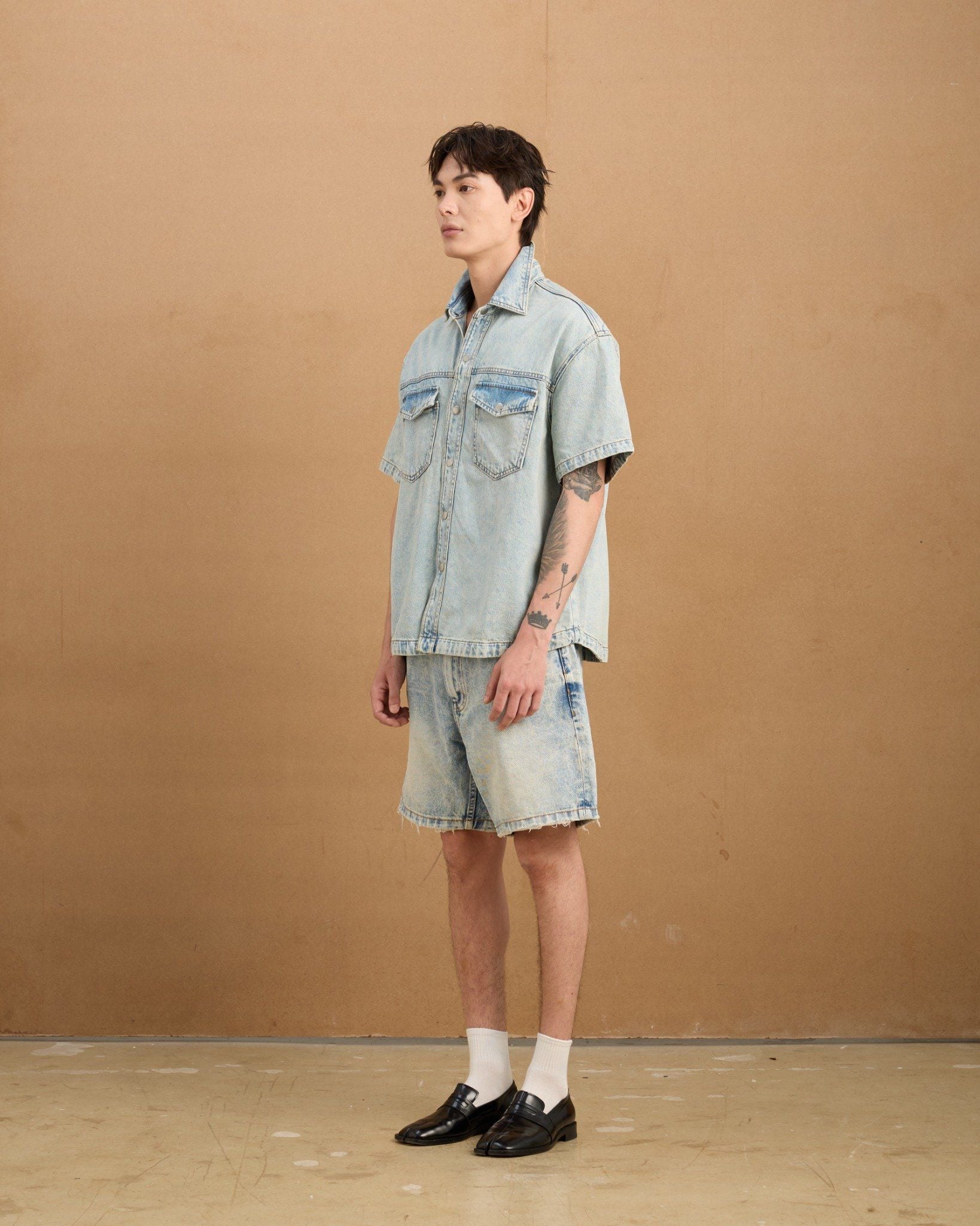  TRUCKER DENIM SS SHIRT - RETRO BLUE 