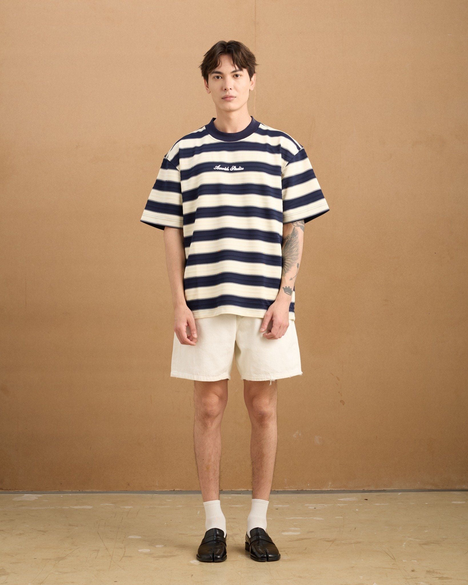  BASIC STRIPED TSHIRT - NAVY 