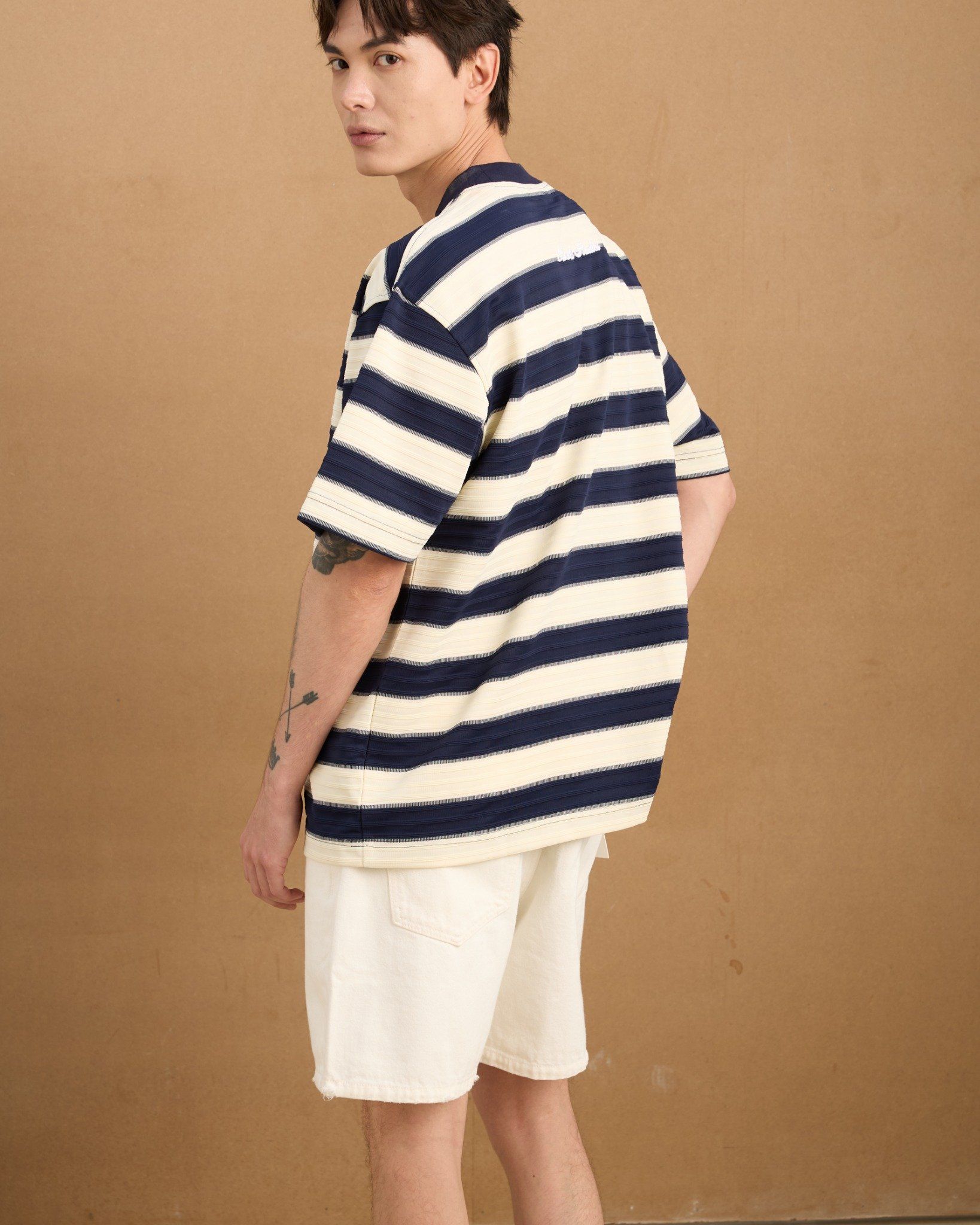  BASIC STRIPED TSHIRT - NAVY 