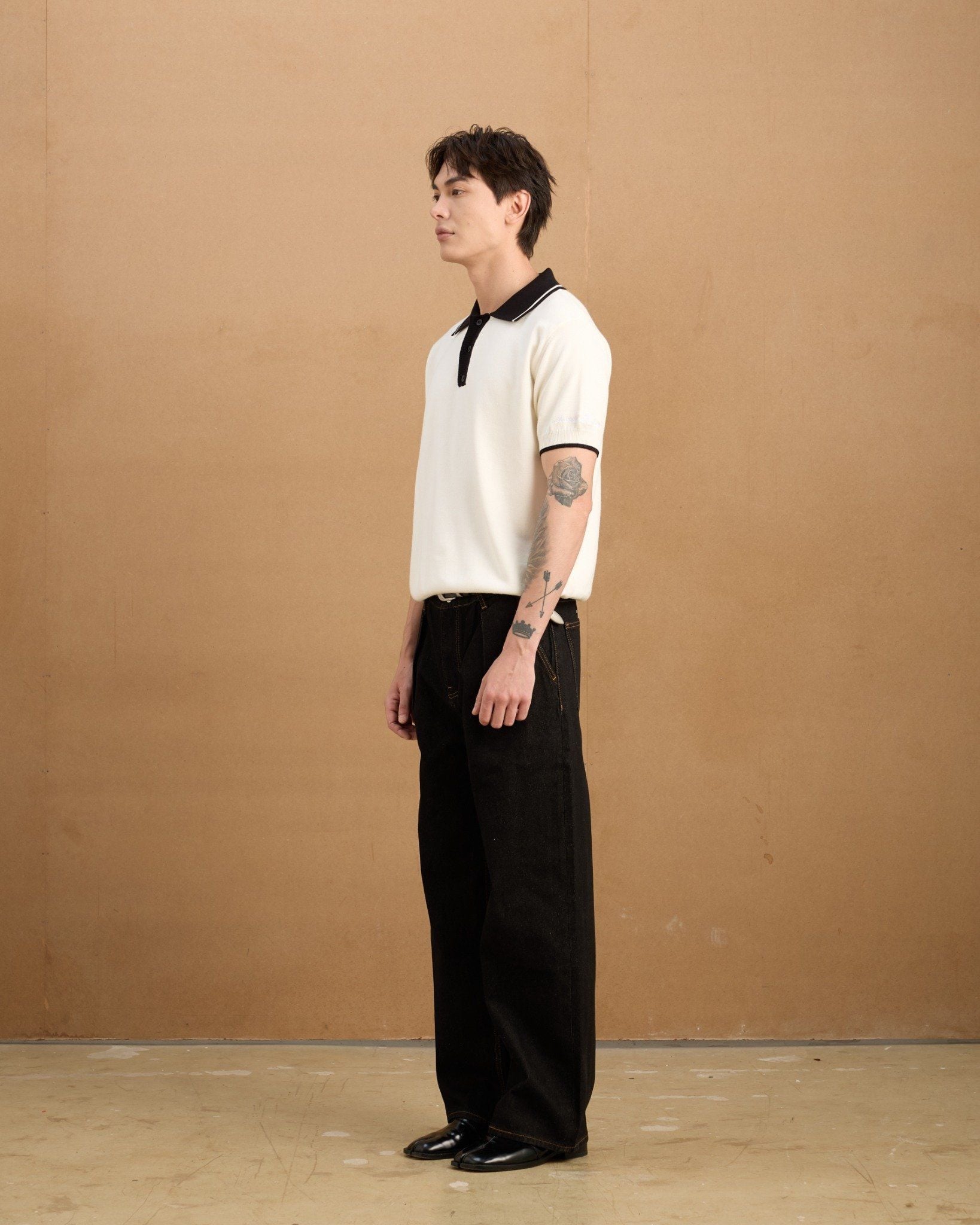  AS WOOL KNIT POLO SHIRT - PANDA 