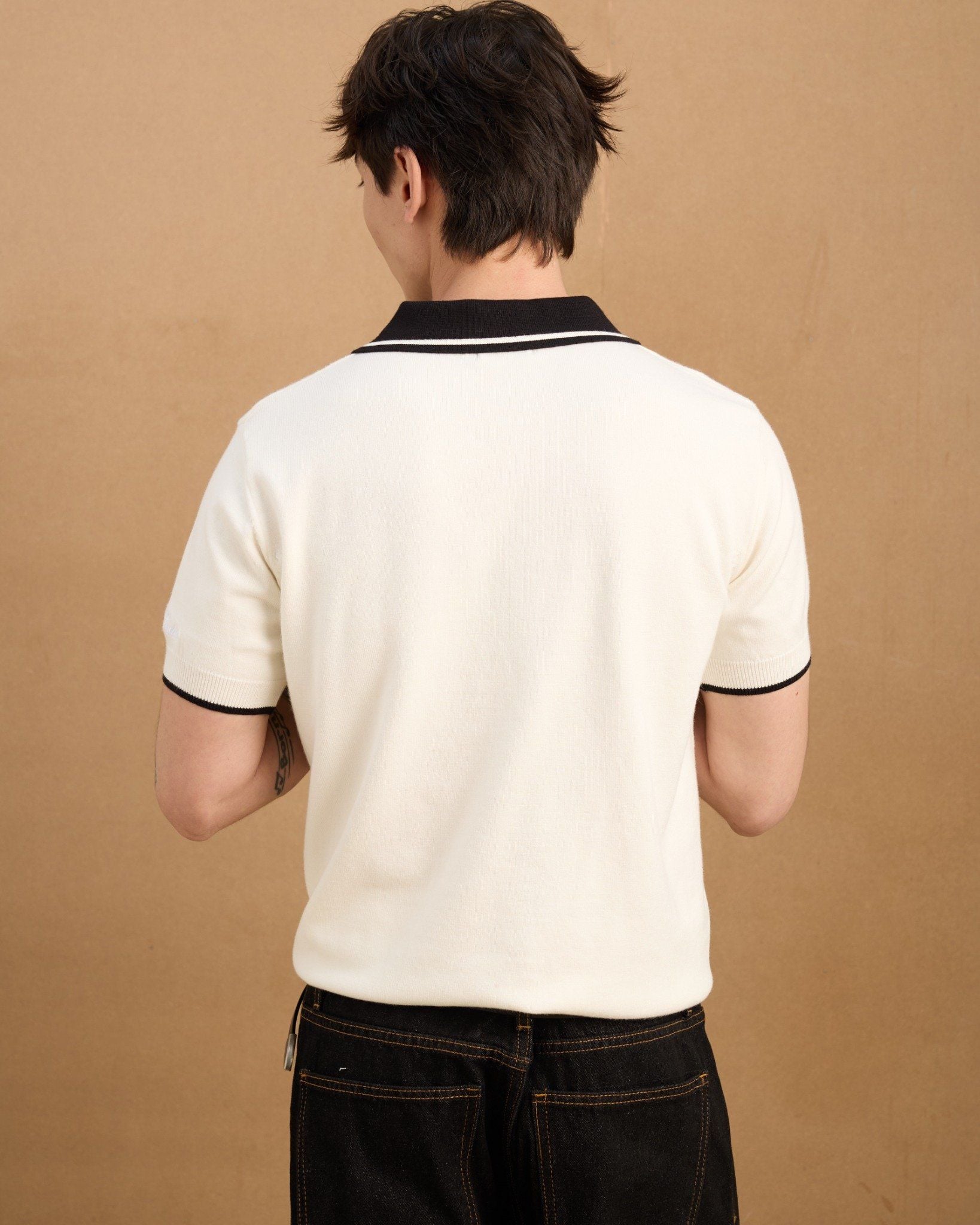  AS WOOL KNIT POLO SHIRT - PANDA 