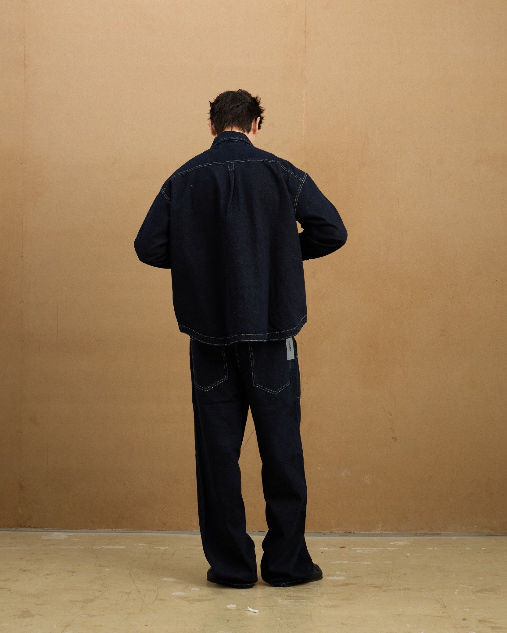  REGULAR DENIM SS SHIRT - DARK BLUE 