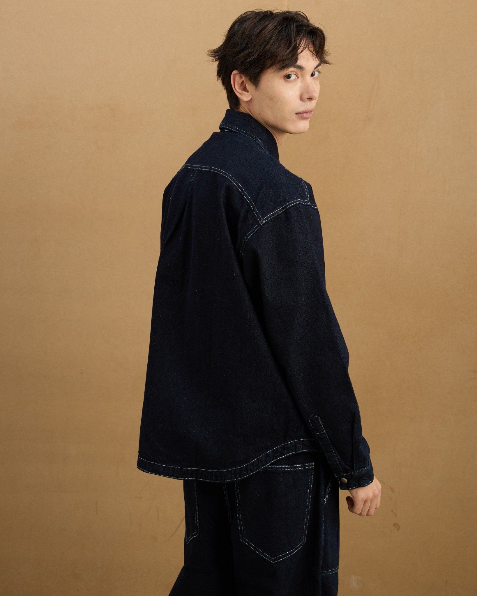  REGULAR DENIM SS SHIRT - DARK BLUE 