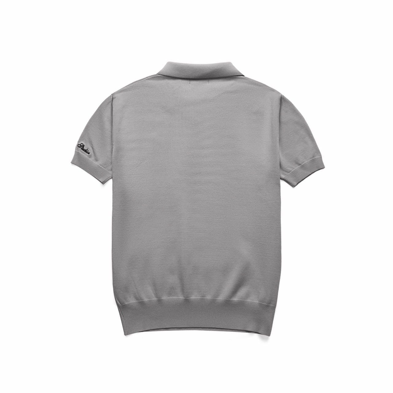  AS WOOL KNIT POLO SHIRT - SMOKE 