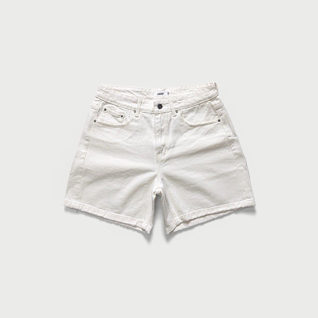  Wide Leg Denim Shorts - Off White 
