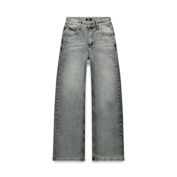  Straight Denim Baggy Jeans - Grey 