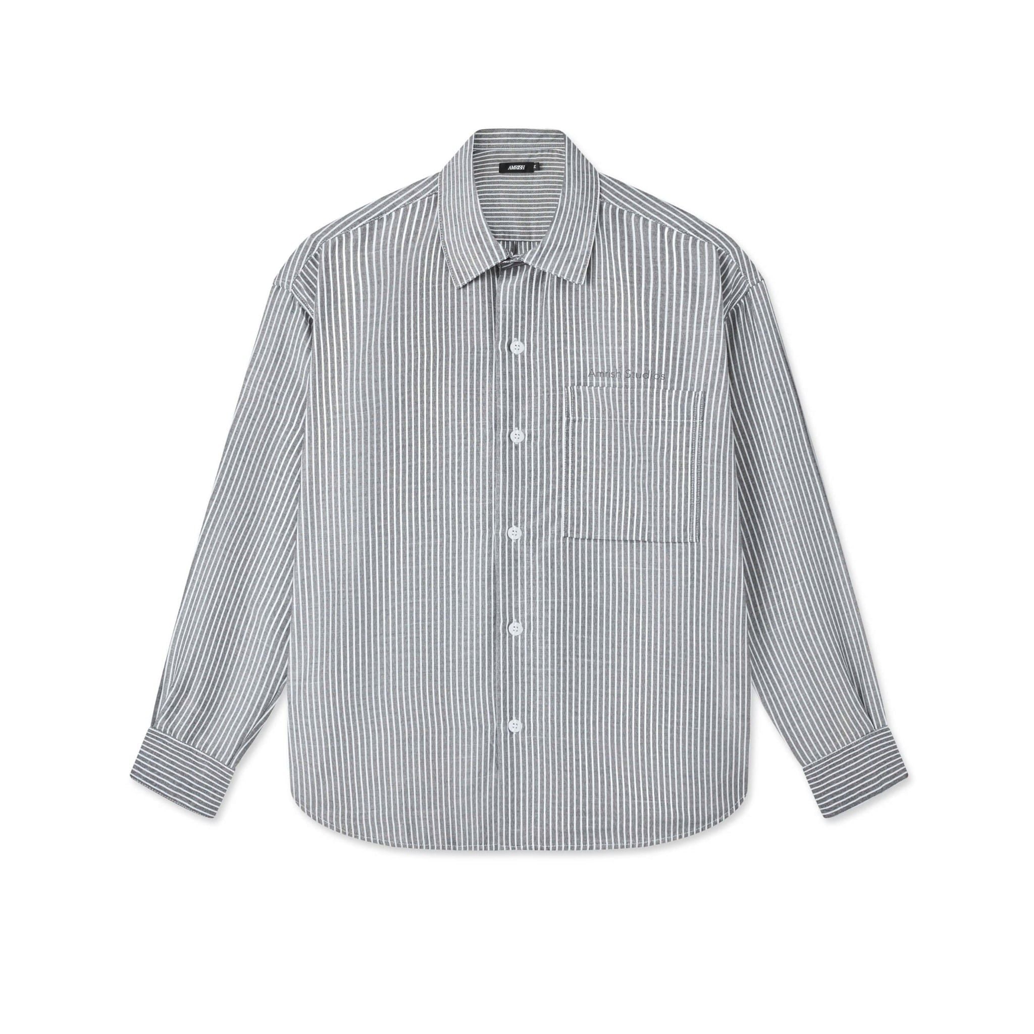  NOLAN STRIPED SHIRT - GREY 