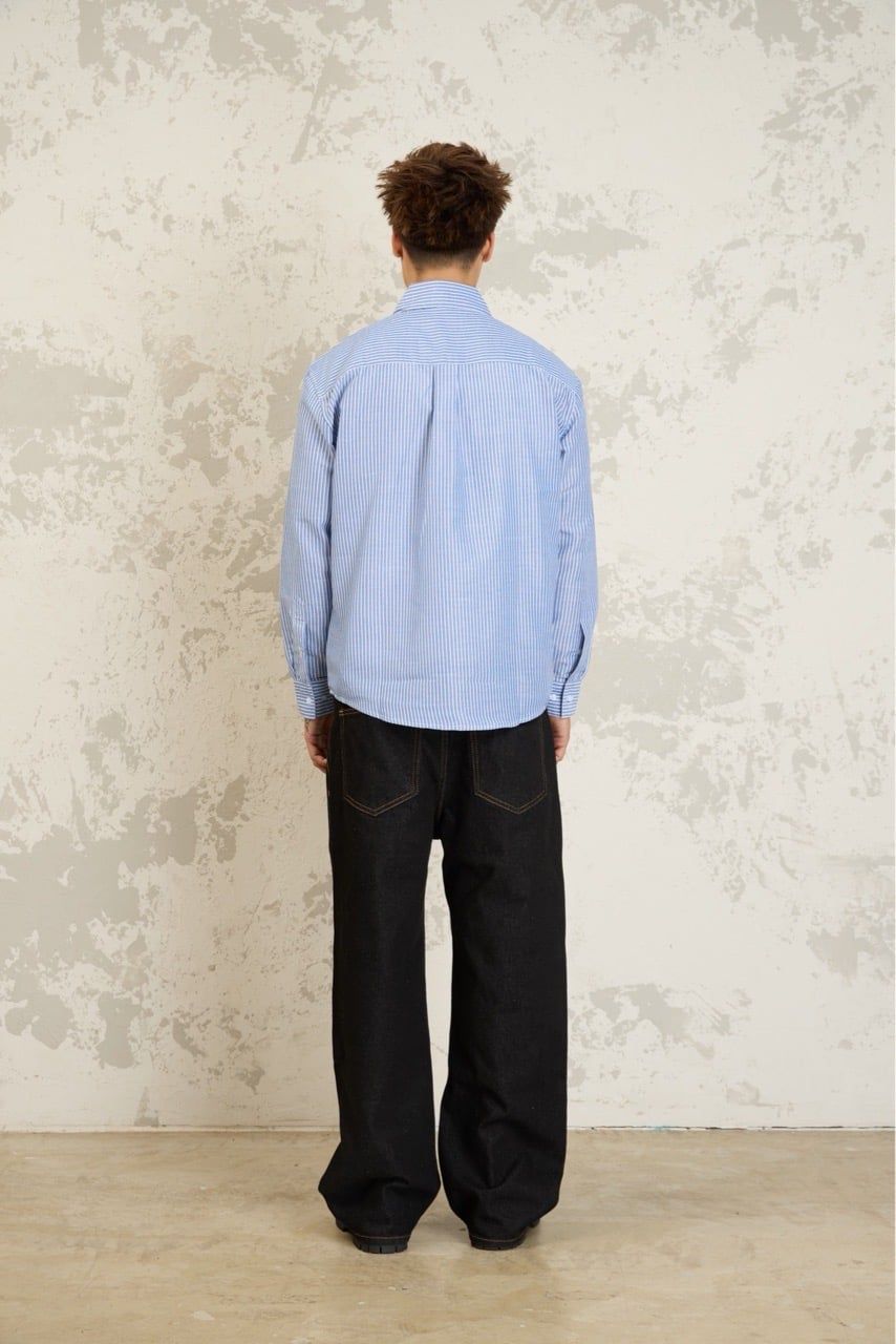  NOLAN STRIPED SHIRT - BLUE 