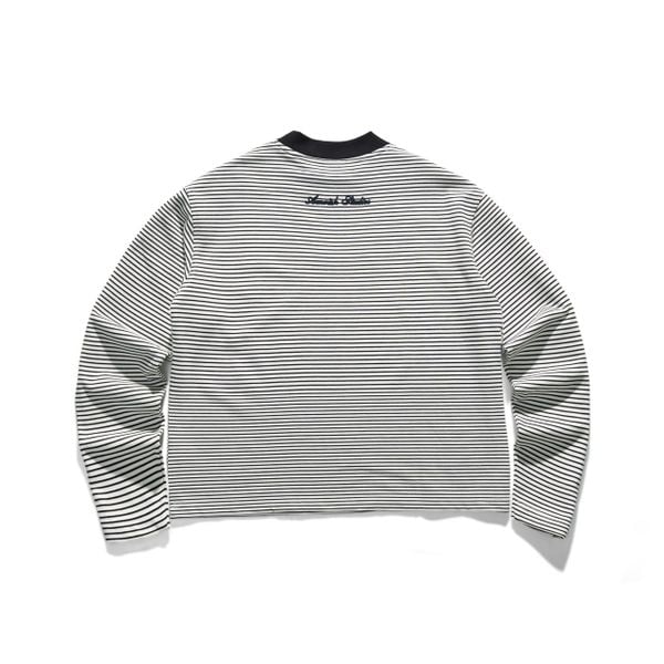 BASIC STRIPED LONGSLEEVE TSHIRT - WHITE 