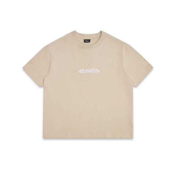  BASIC EMBROIDERY TSHIRT - BEIGE 