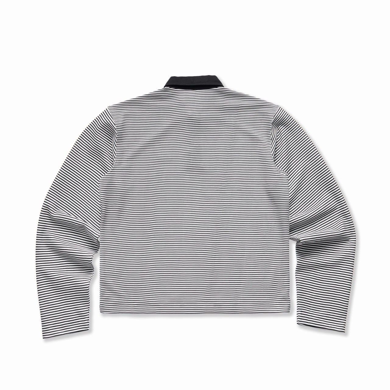  METAL RIBBED POLO SHIRT - BLACK/WHITE 