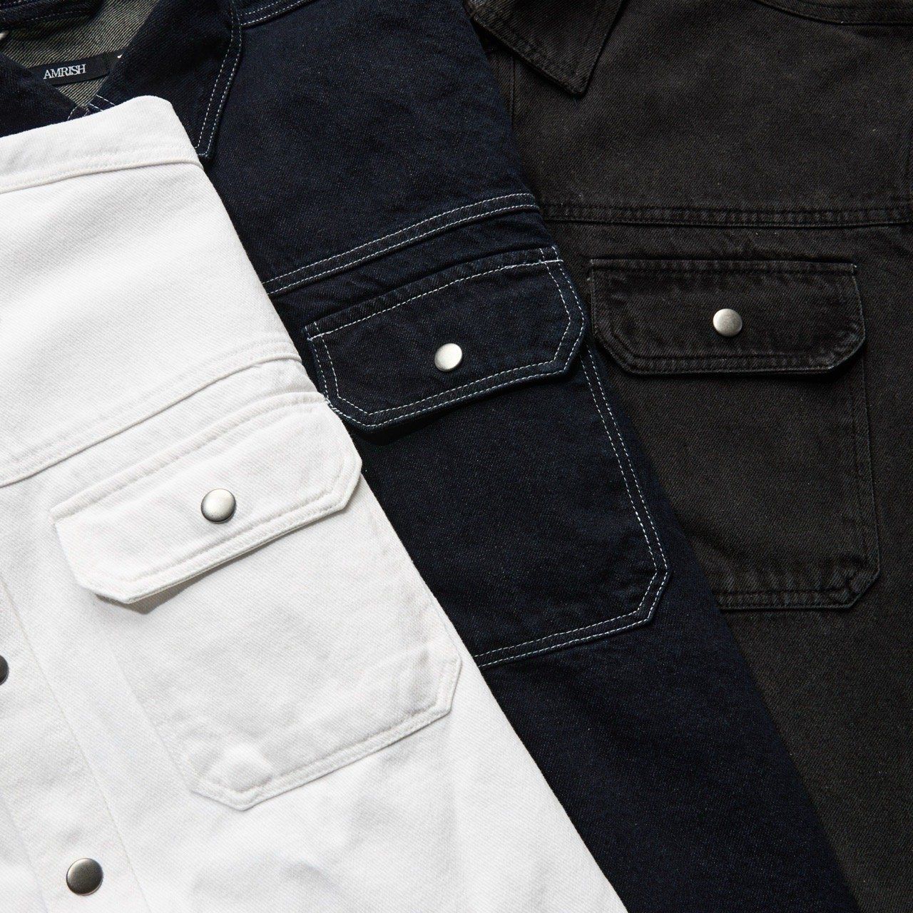  REGULAR DENIM SS SHIRT - DARK BLUE 