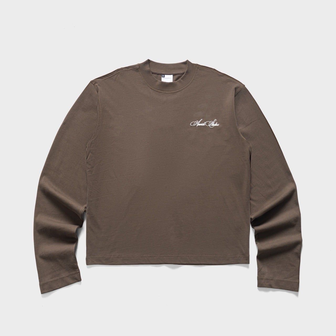  CHAIN STITCH EMBROIDERY LONGSLEEVE TSHIRT  - BROWN 