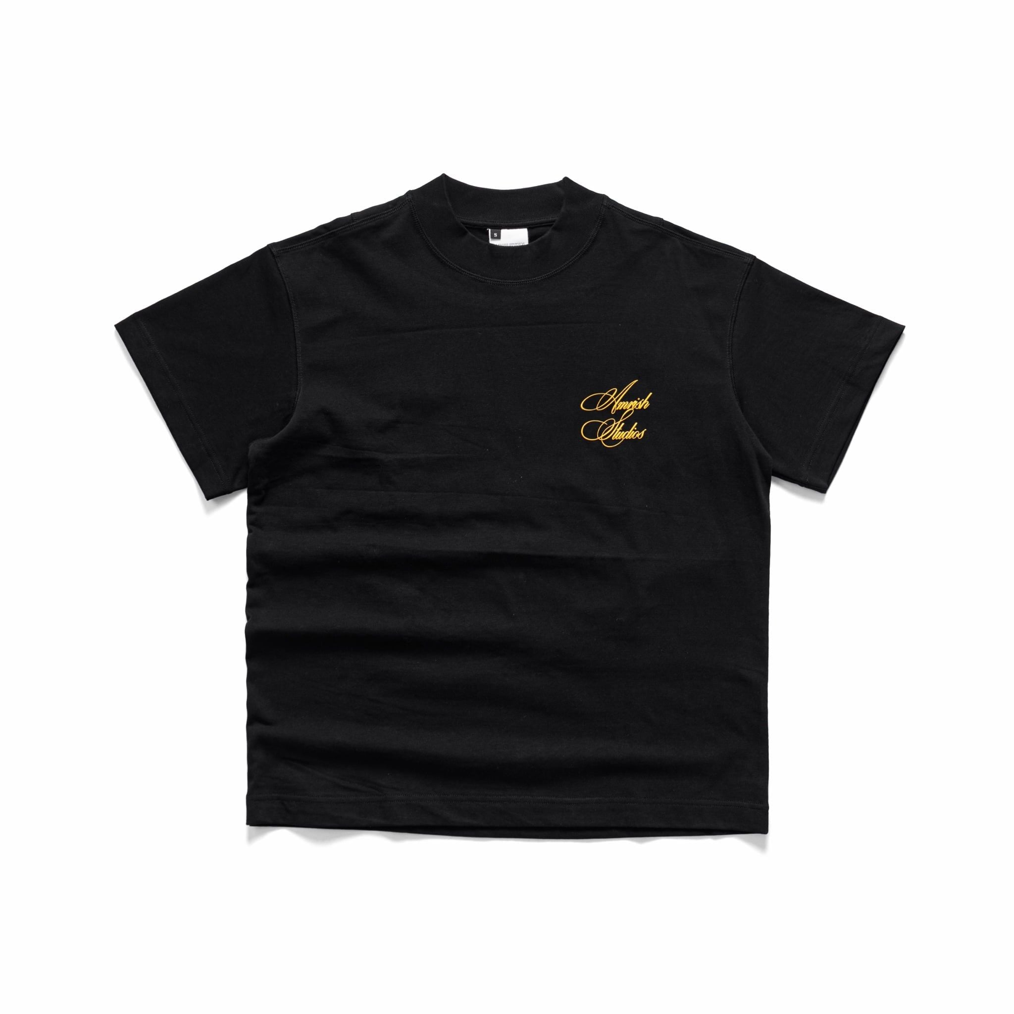  CHAIN STITCH EMBROIDERY TSHIRT  - BLACK 