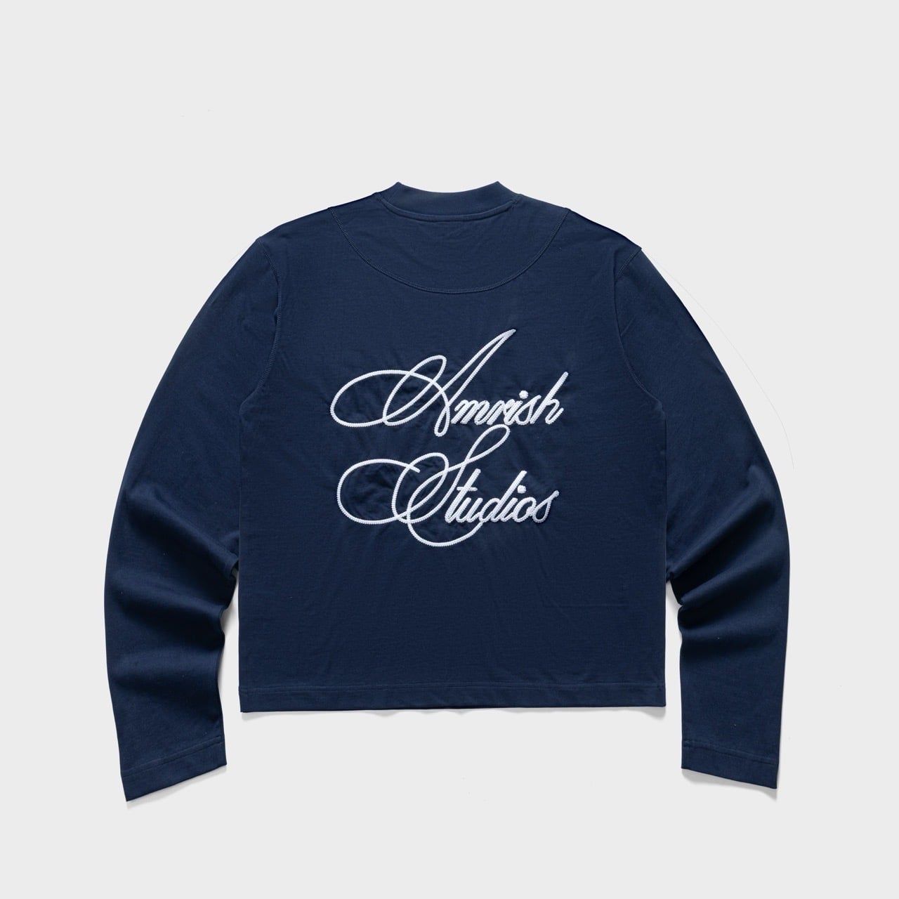  CHAIN STITCH EMBROIDERY LONGSLEEVE TSHIRT  - NAVY 