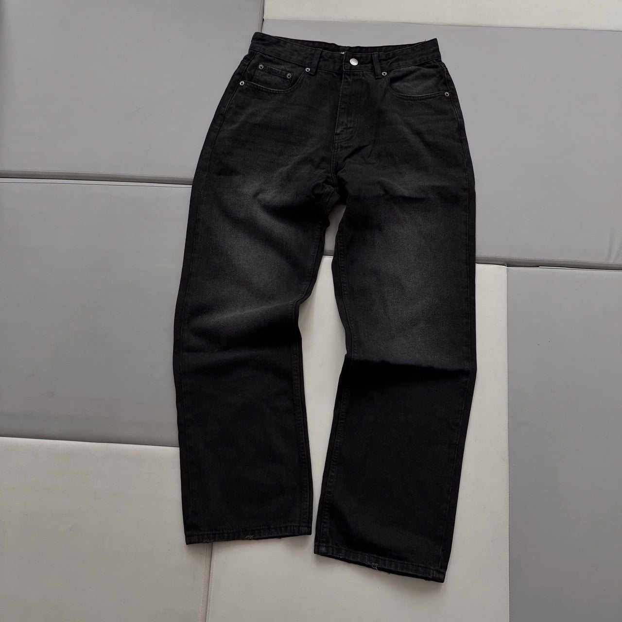  STRAIGHT DENIM BAGGY JEANS - CORE BLACK 