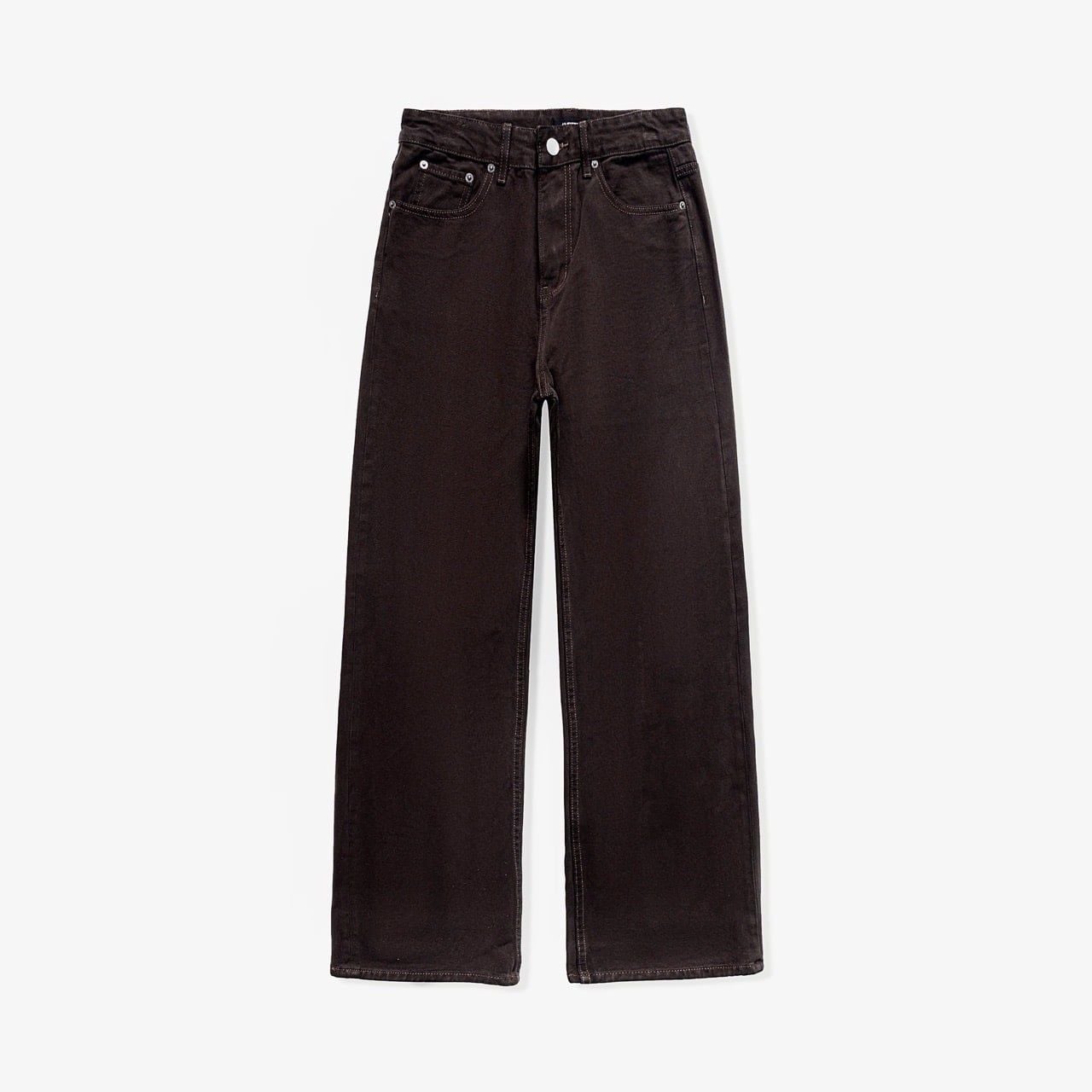  Straight Denim Baggy Jeans - Dark Choco 