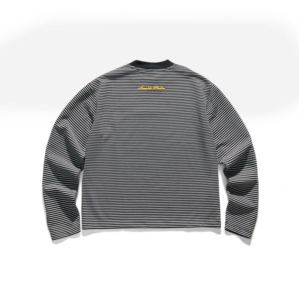  BASIC STRIPED LONGSLEEVE TSHIRT - BLACK 