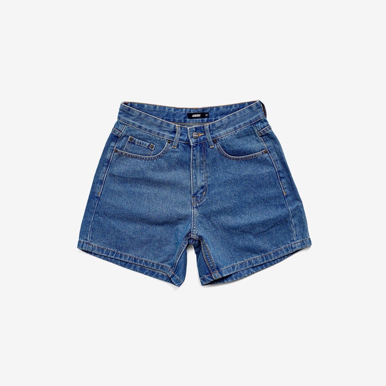  Wide Leg Denim Shorts - Basic Blue 