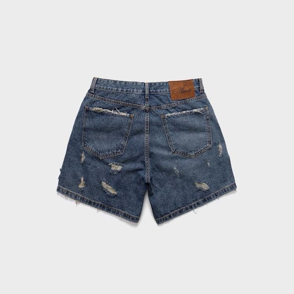  BUTTON WIDE LEG DENIM SHORTS - DYNAMIC BLUE 
