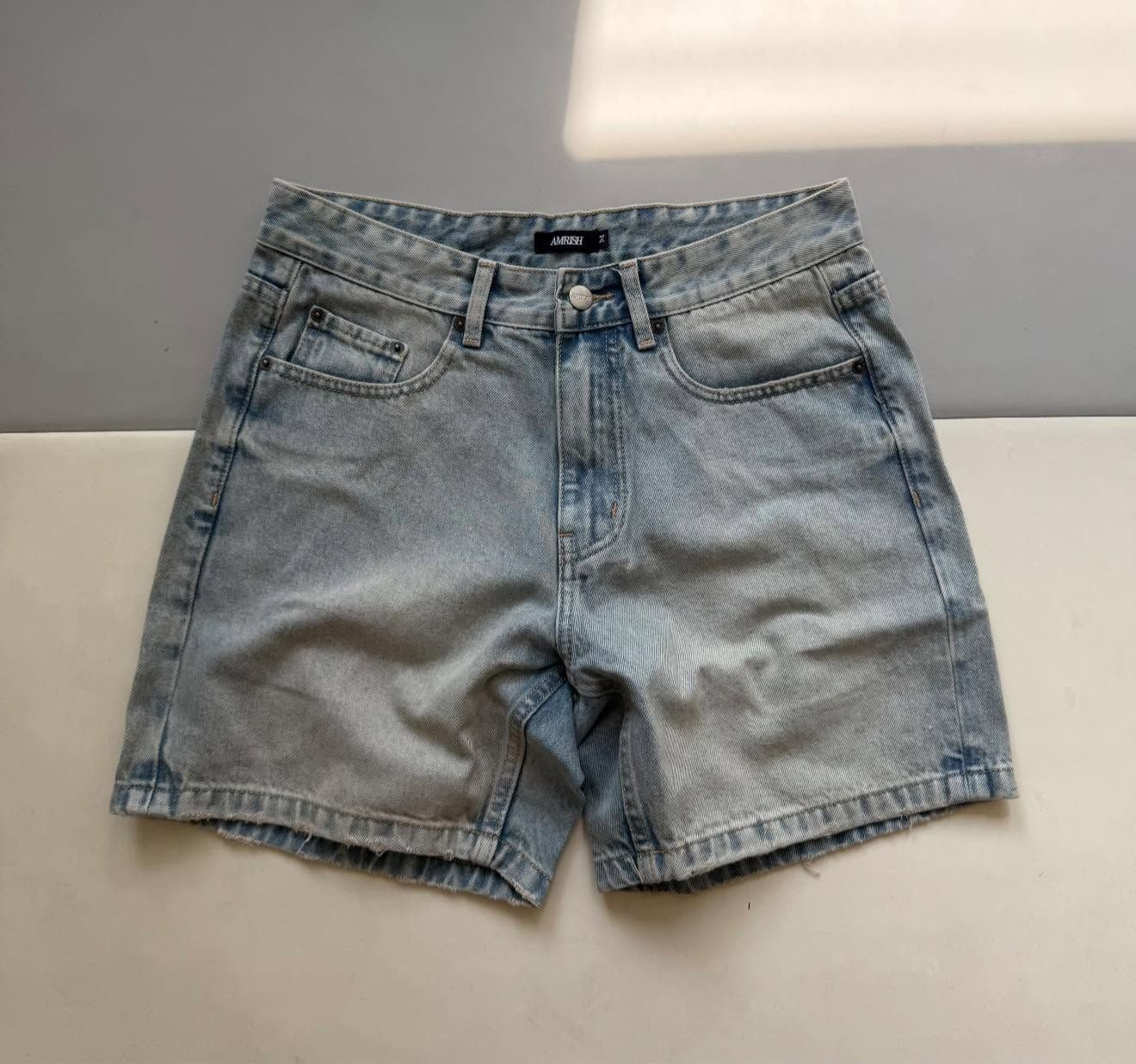  Wide Leg Denim Shorts - Retro Blue 