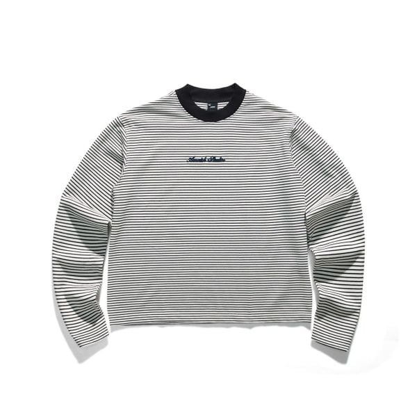  BASIC STRIPED LONGSLEEVE TSHIRT - WHITE 
