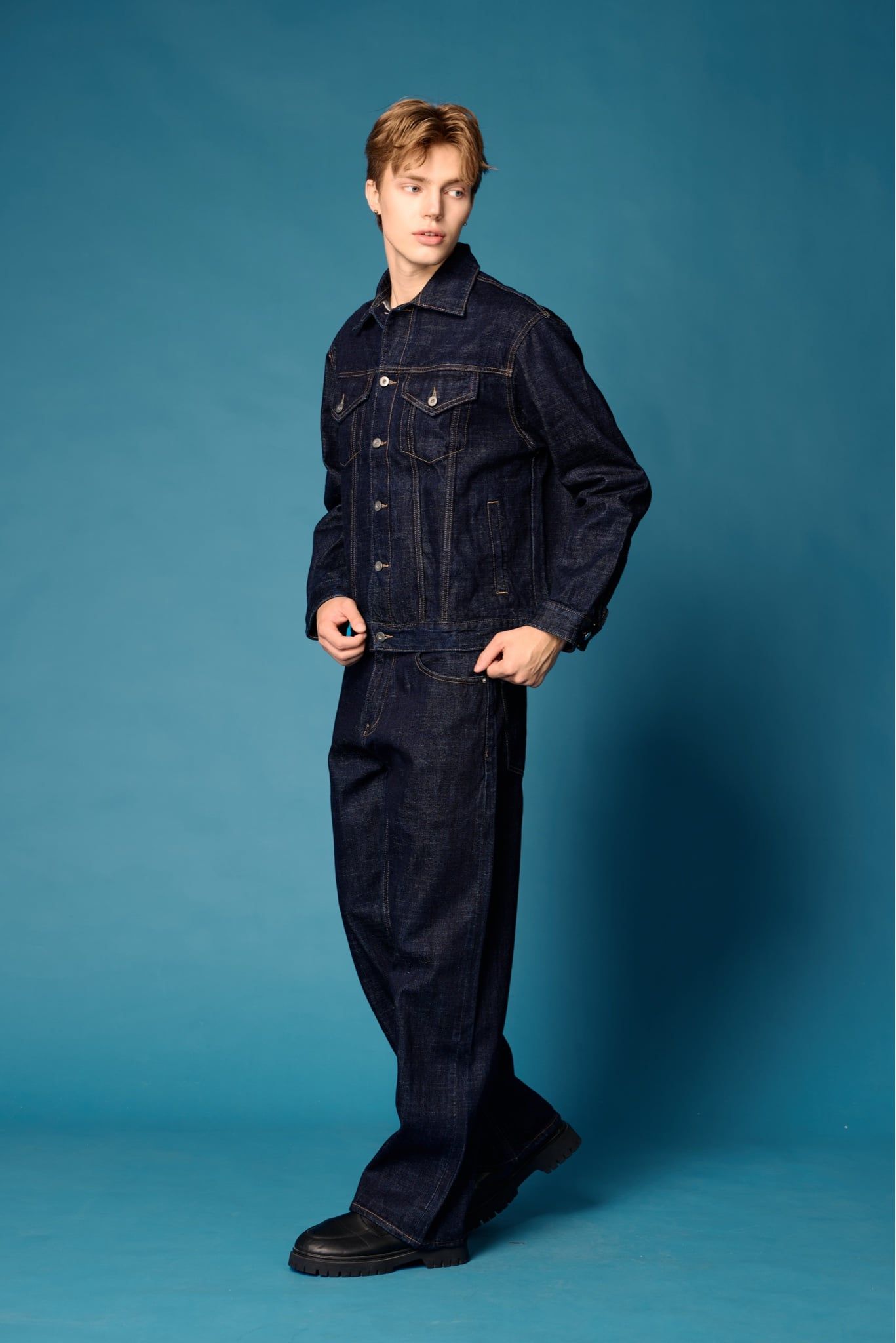  STRAIGHT SELVEDGE DENIM JEANS - RAW BLUE 