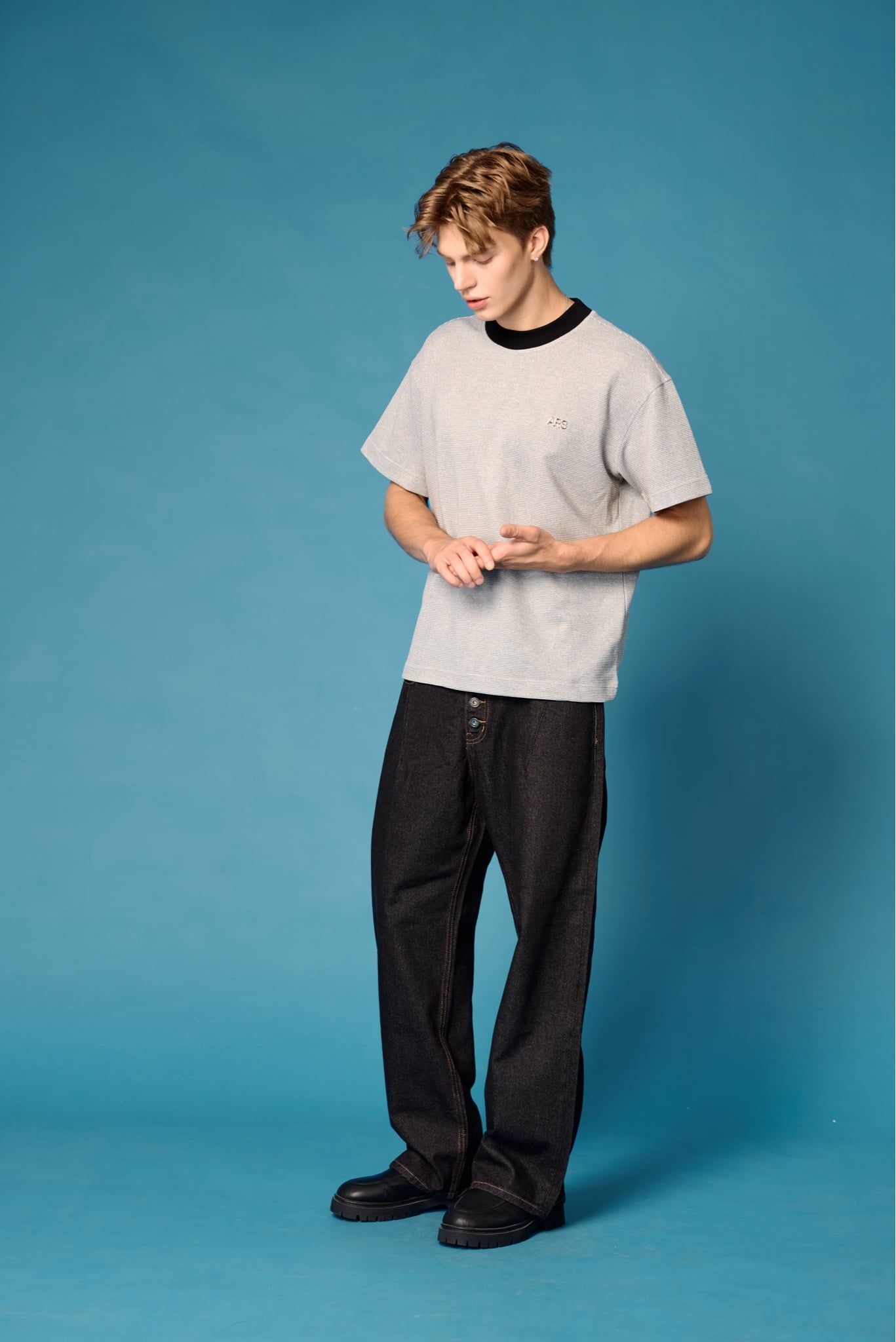  ATHLEISURE 02 RIBBED TSHIRT - GREY 