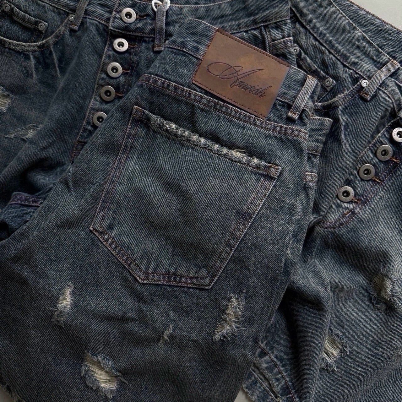  BUTTON WIDE LEG DENIM SHORTS - DYNAMIC BLUE 
