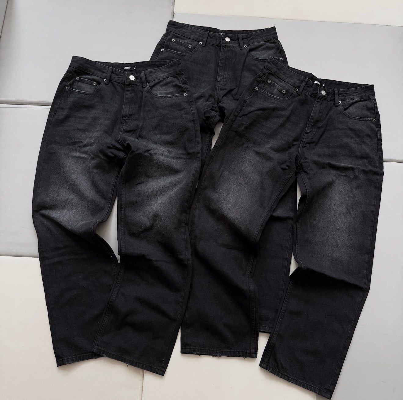  STRAIGHT DENIM BAGGY JEANS - CORE BLACK 