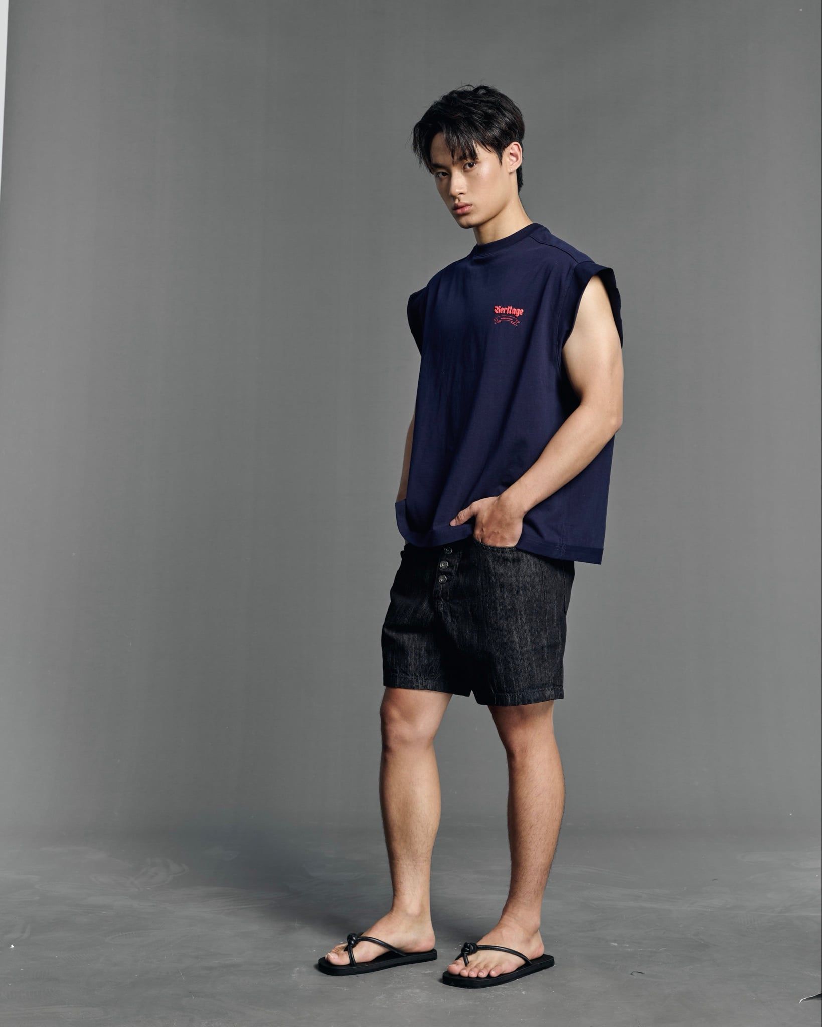  HERITAGE BOXY TANKTOP - NAVY 
