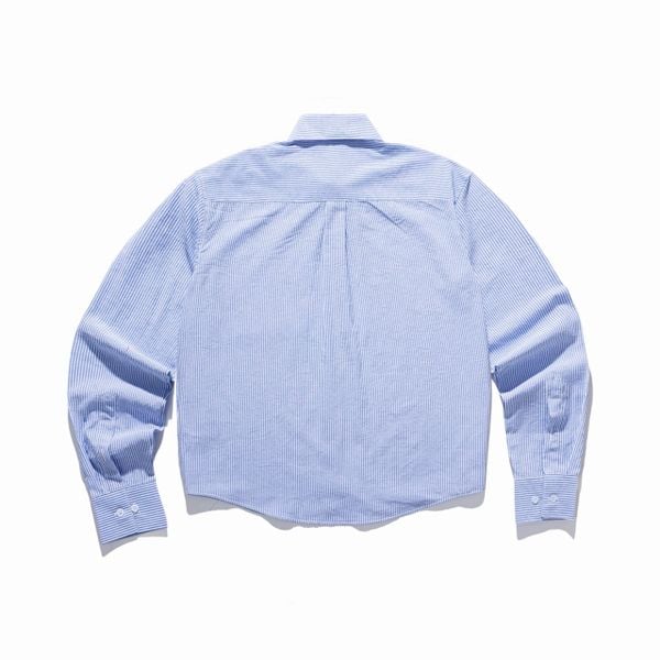  LINEN STRIPED SHIRT - BLUE 