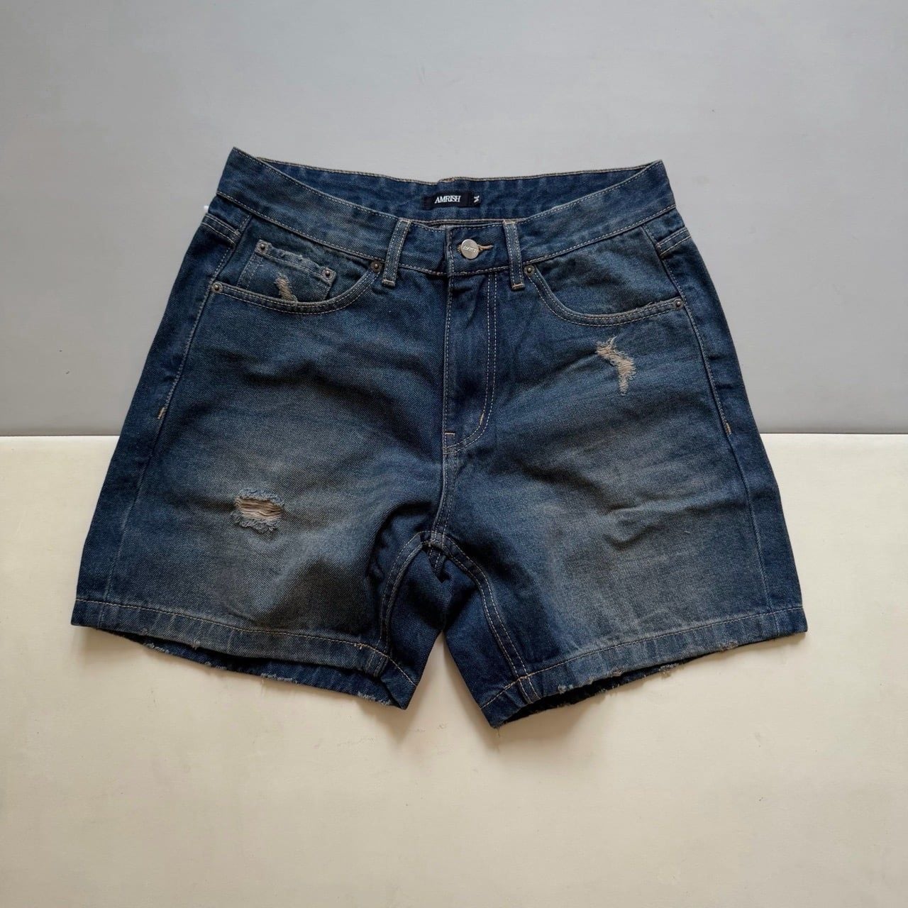  Wide Leg Denim Shorts - Tornado Blue 