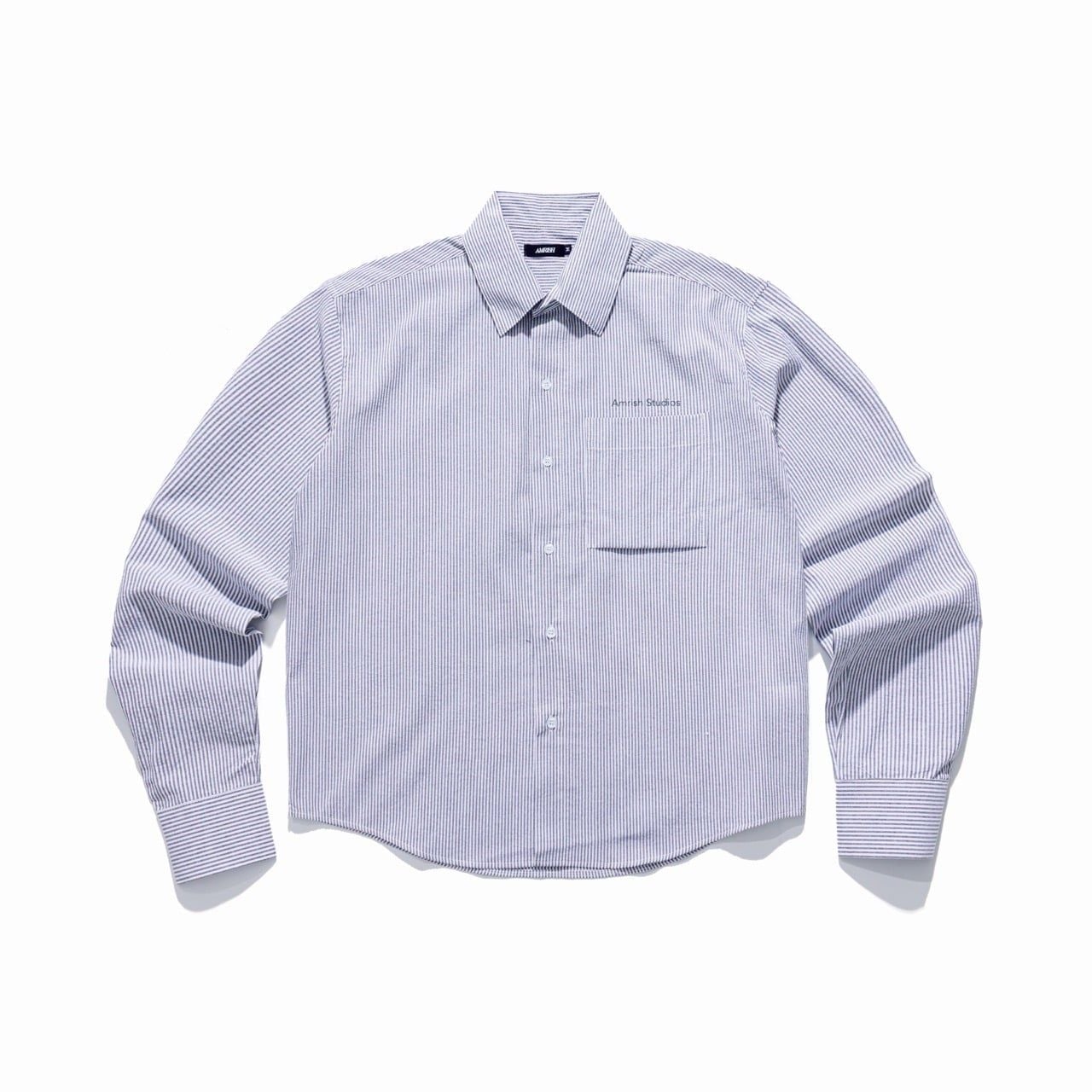  LINEN STRIPED SHIRT - GREY 