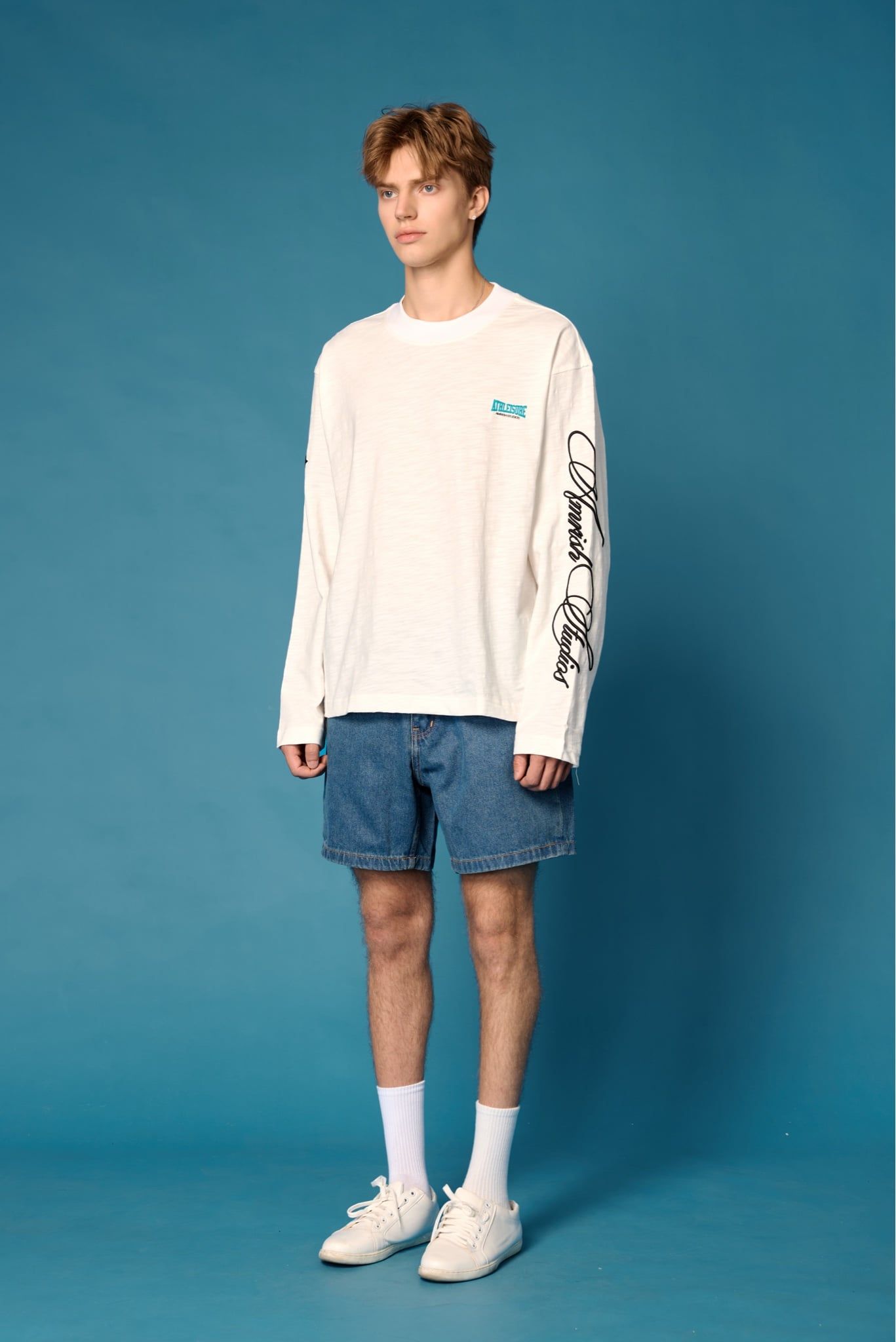  Wide Leg Denim Shorts - Basic Blue 