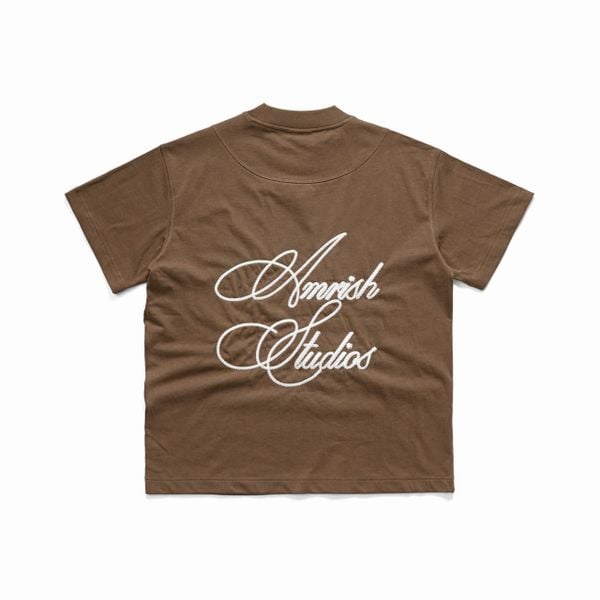  CHAIN STITCH EMBROIDERY TSHIRT  - TAUPE 