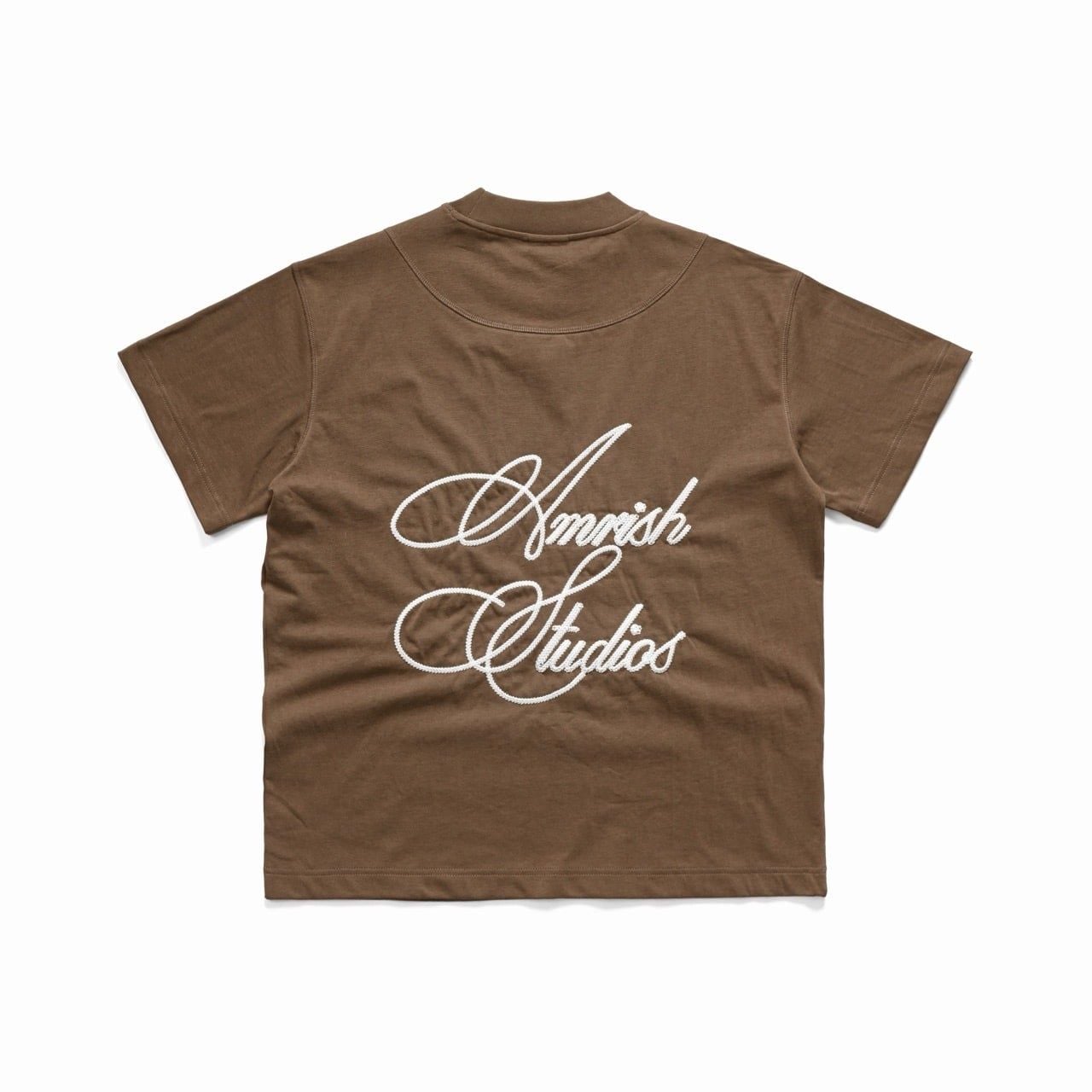  CHAIN STITCH EMBROIDERY TSHIRT  - TAUPE 