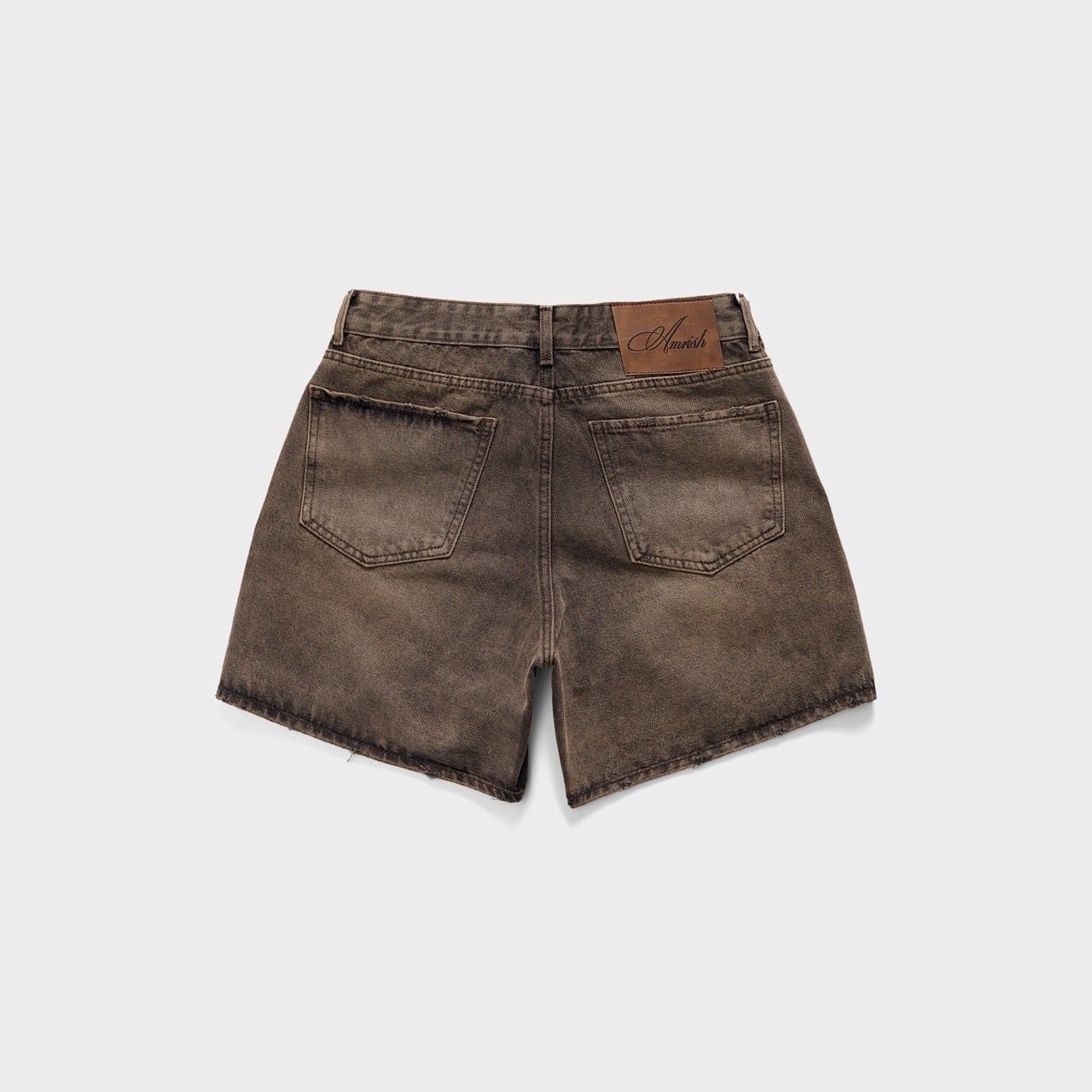  PANEL WIDE LEG DENIM SHORTS - SAND 